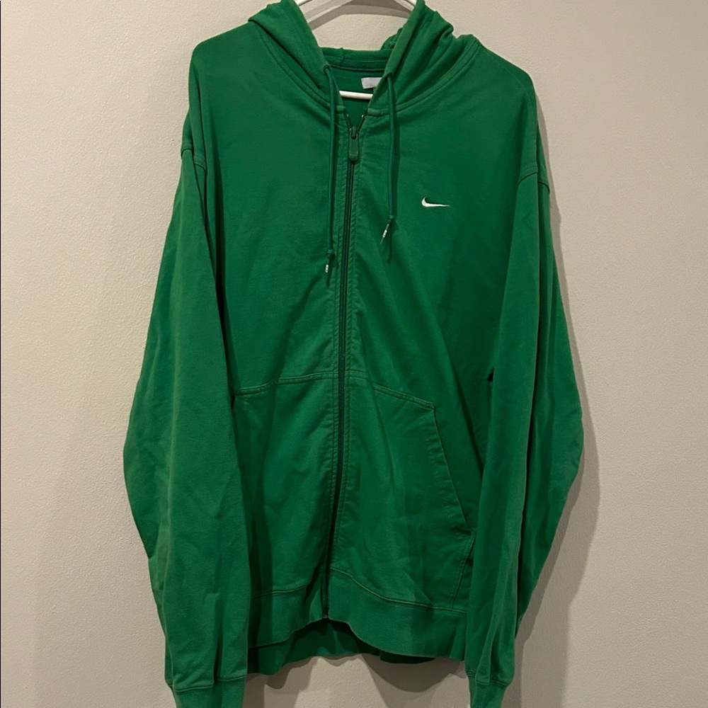 Nike Green Soccer Zip Hoodie Sweatshirt | Athletic | Size L